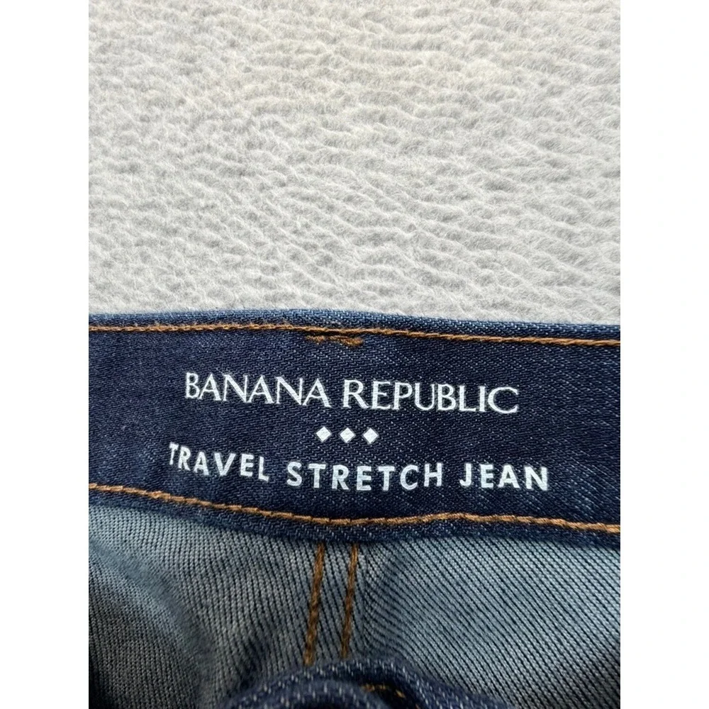 Banana Republic Mens Rapid Movement Slim Jeans Dark Wash Indigo 34x30 28 Inseam